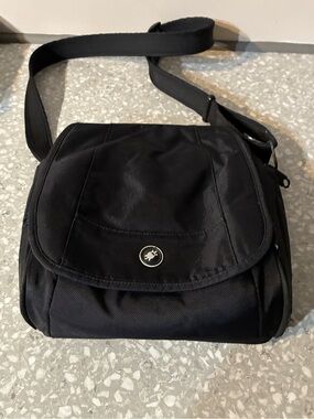 Black Travel Crossbody Messenger Bag - Lightweight